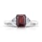 Rectangular Octagonal Reddish Brown Sapphire and Diamond Platinum Ring 2.37ctw