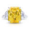 9.90ctw Radiant Yellow Sapphire and Diamond Platinum Ring