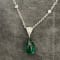 3.90 Carat Cabochan Muzo Green Emerald with Diamonds Platinum Pendant