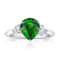 Platinum 2.43 Carat Pear Shape Bluish Green Sapphire and Diamond Ring