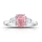 1.64ctw Cushion Padparadscha Sapphire and Diamond Platinum Ring