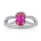 Oval Ruby and Diamond Platinum Ring 1.98ctw
