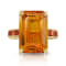 Platinum 21.05 Carat Emerald Orange Sapphire and  Diamond Ring