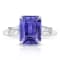 4.60ctw Emerald Cut Purple Sapphire and Diamond Platinum Ring