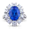 11.53ctw Oval Blue Sapphire and Diamond Platinum Ring