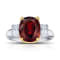 Square Cushion Red Spinel and Diamond Platinum Ring 6.00ctw