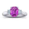 2.56ctw Cushion Cut Pink Sapphire and Diamond Platinum Ring