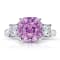 6.96ctw Radiant Cut Pink Sapphire and Diamond Platinum Ring
