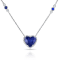 6.02 carat Heart Shaped Blue Sapphire Platinum Pendant
