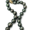 11.2-15.5mm Museum Quality High Luster Round Peacock Natural Color
Tahitian Cultured Pearl Strand