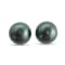 Exceptional 14.7mm AAA Round Midnight Blue Natural Color Tahitian
Cultured Pearl Stud Earrings