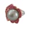 13mm Round Tahitian Cultured Pearl Ring with Sapphire 18k Rose Gold Plating