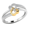 0.11ctw Round White Diamond Forever Together Promise Heart Ring in 14KT
Two-Tone Gold