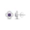 Diamond 0.20Ctw and Amethyst Sterling Silver Earring