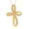 Diamond 0.50Ctw 10k Yellow Gold Cross Pendant With Chain