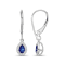 Diamond 0.16Ctw and  Blue sapphire Sterling Silver Earring