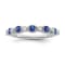 Sterling Silver Diamond and Sapphire Ring 0.10ctw
