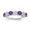 Sterling Silver Diamond 0.25Ctw and Amethyst Ring