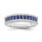 Sterling Silver Diamond and Sapphire Ring 0.75ctw