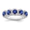 Sterling Silver Diamond 0.33Ctw and Sapphire Ring