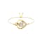 14K Yellow Gold Diamond Open Heart Bolo Bracelet 0.25ctw