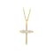Diamond 0.20Ctw 10k Two-tone Gold Cross Pendant With Chain