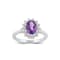 Sterling Silver Diamond and Amethyst Ring 0.33ctw