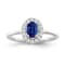 Sterling Silver Diamond 0.16Ctw and Sapphire Ring