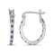 Diamond 0.10Ctw and  Blue sapphire Sterling Silver Earring