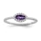 Sterling Silver Diamond and Amethyst Ring 0.16ctw