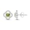 Diamond 0.25Ctw and Peridot Sterling Silver Earring