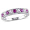 4/5 CT TGW Created Ruby and Created White Sapphire Anniversary Ring in
Sterling Silver