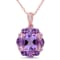 3 5/8 CT TGW Multi-Gemstones Floral Pendant with Chain in Rose Plated
Sterling Silver