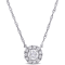 3/8 CT TGW Lab Grown Diamond Halo Necklace in 14K White Gold