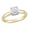 3/4 CT DEW Created Moissanite Solitaire Engagement Ring 14K Yellow Gold