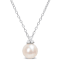 8-8.5MM Freshwater Cultured Pearl and Diamond Accent Pendant with Chain
in Sterling Silver