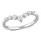 3/8 CT TGW Lab Grown Diamond Chevron Ring in Platinum Plated Sterling Silver