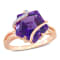 6 CT TGW Amethyst and Diamon Accent Wrapped Ring in Rose Plated Sterling Silver