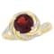 2 1/7 CTW Garnet, White Topaz and Diamond Swirl Ring in Yellow Plated
Sterling Silver