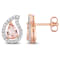 1 7/8 CT TGW Morganite and White Topaz Teardrop Stud Earrings in Rose
Plated Sterling Silver