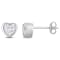 1 5/8 CT TGW Cubic Zirconia Heart Stud Earrings in Sterling Silver