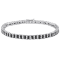 7 3/5 CT TGW Black Spinel and Created White Sapphire Tennis Bracelet in
Sterling Silver