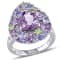 4 1/2 CT TGW Multi-Gemstones and Diamond Accent Cocktail Ring in
Sterling Silver