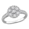 3/4 CT TGW Created White Sapphire Floral Ring in Sterling Silver