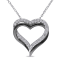 Created White Sapphire Crossover Heart Pendant With Chain Sterling
Silver with Black Rhodium Plating