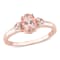3/4 CTW Morganite and Diamond Accent Ring in Rose Plated Sterling Silver