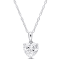 2 CT DEW Created Moissanite Solitaire Pendant with Heart Detail and
Chain in Sterling Silver