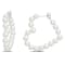 4-4.5MM Freshwater Cultured Pearl Open Heart Hoop Earrings in Sterling Silver