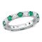 3 1/5 CTW Created Emerald and Created White Sapphire Eternity Band in
Sterling Silver