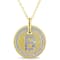 Diamond Accent B-Initial Pendant with Chain in 18K Yellow Gold Over
Sterling Silver